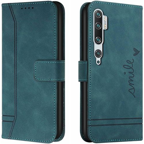 Étui Pour Mi Note 10 Mode Cuir Magnétique Pince Portefeuille Support Rabattable Anti Chute Housse Protection Pour Xiaomi Mi Note 10/10 Pro/Cc9 Pro 6.47"" Vert Militaire