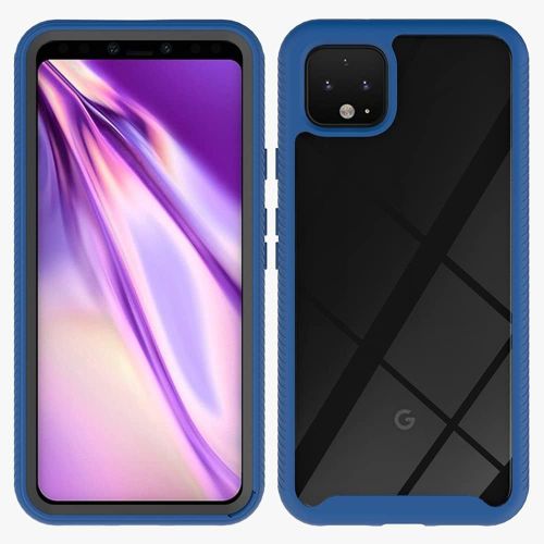 Étui Pour Pixel 4 Ultra Mince Soft Fashion Pc+Tpu Double Couche Antichoc Anti Chute Housse Protection Pour Google Pixel 4 5.7"" Bleu Foncé