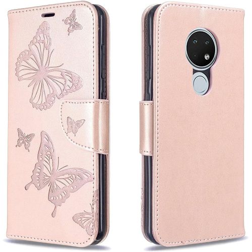 Étui Pour Nokia 6.2 Ultramince Tpu+Pu Cuir Magnétique 2 Fentes Cartes Clip Portefeuille Support À Rabat Housse Protection Pour Nokia 6.2 7.2 6.3"" Or