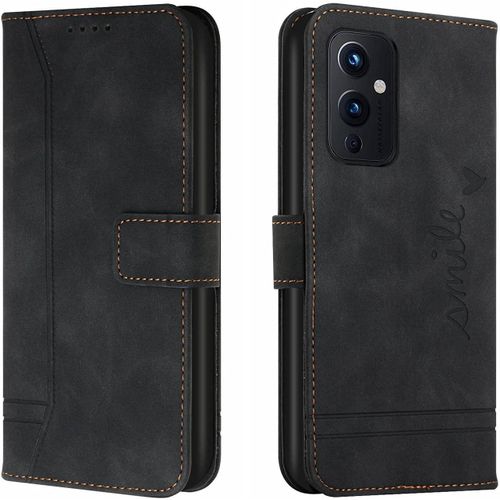 Étui Pour Oneplus 9 Mode Cuir Magnétique Pince Portefeuille Support Rabattable Anti Chute Housse Protection Pour Oneplus 9 6.55"" Le Noir