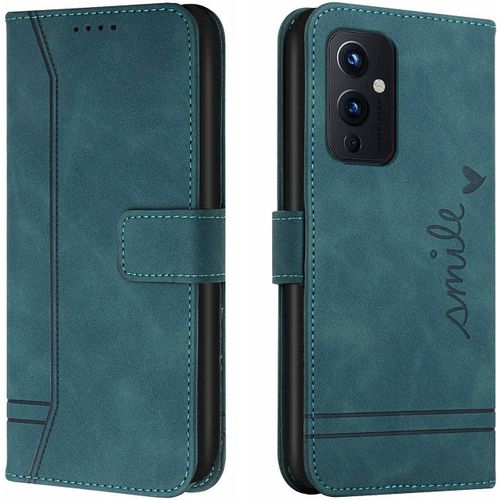 Étui Pour Oneplus 9 Mode Cuir Magnétique Pince Portefeuille Support Rabattable Anti Chute Housse Protection Pour Oneplus 9 6.55"" Vert Militaire