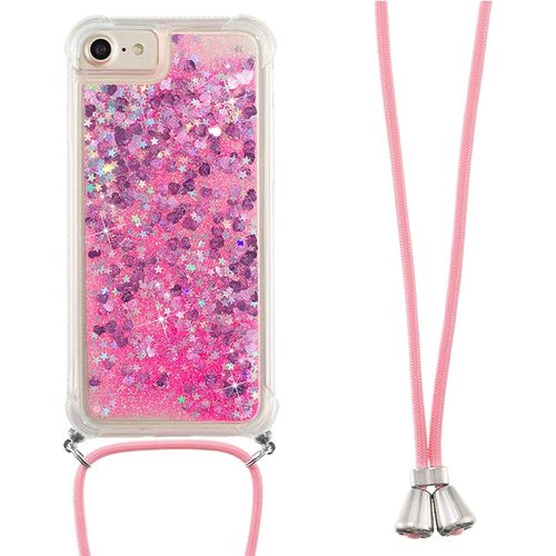 Coque Pour Iphone 6s/Iphone 6 4 7 Pouces Bling Glitter Paillettes Etui De Téléphone Avec Cordon Silicone Tpu Case Pour Filles/Femmes Antichoc Cover Pour Iphone 6s/Iphone 6 Rose