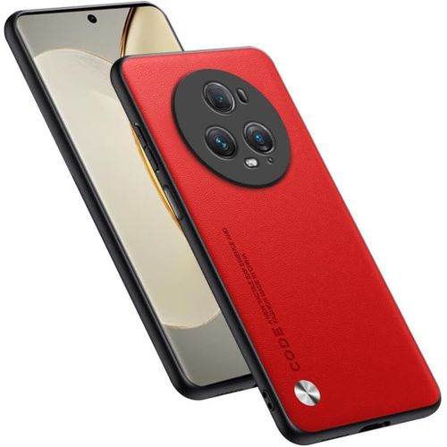 Housse Coque De Protection Conçue Pour Honor Magic5 Pro 5g 6.81"" , Style Simili Cuir - Rouge