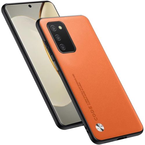 Housse Coque De Protection Conçue Pour Samsung Galaxy A03s 6.5"" , Style Simili Cuir - Orange