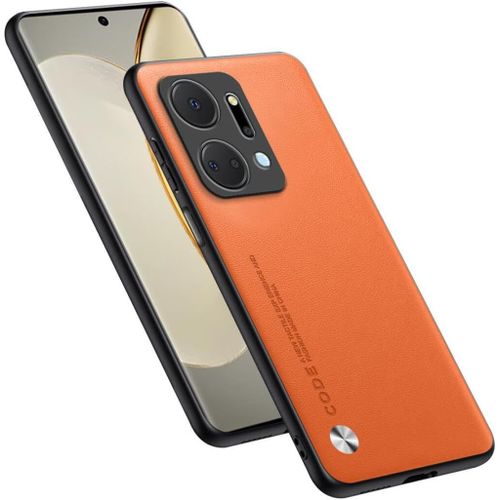 Housse Coque De Protection Conçue Pour Honor X7a 6.75"" , Style Simili Cuir - Orange