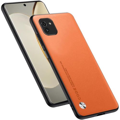 Housse Coque De Protection Conçue Pour Samsung Galaxy A03 6.5"" , Style Simili Cuir - Orange