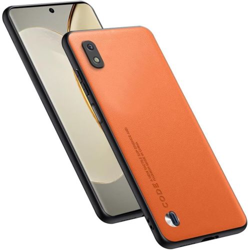 Housse Coque De Protection Conçue Pour Samsung Galaxy A10 6.2"" , Style Simili Cuir - Orange