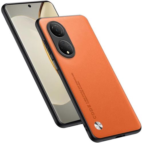 Housse Coque De Protection Conçue Pour Honor X7 6.74"" , Style Simili Cuir - Orange
