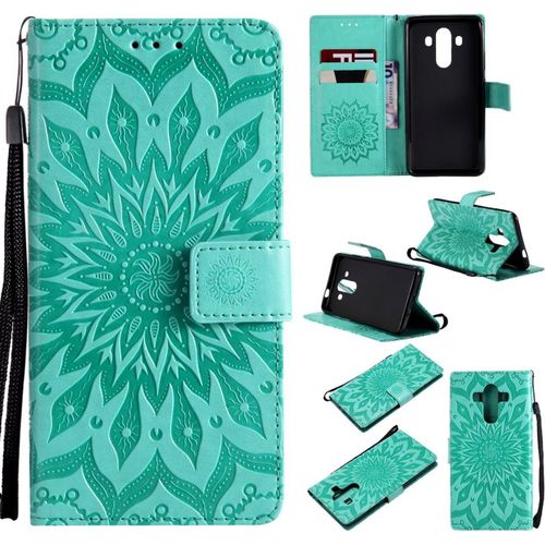 Coque Pour Huawei Mate 10 Pro Pas Pour Mate 10 Coque Housse Portefeuille Case Fleur Design Pour Huawei Mate 10 Pro Flip Cover Magnétique Protection Pour Huawei Mate 10 Pro,Coque Vert
