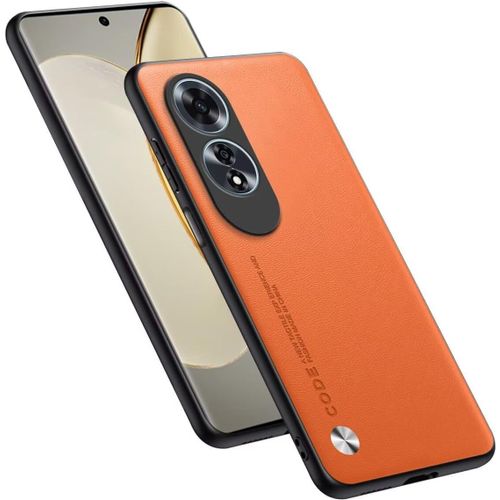 Housse Coque De Protection Conçue Pour Oppo A60 4g 6.67"" , Style Simili Cuir - Orange