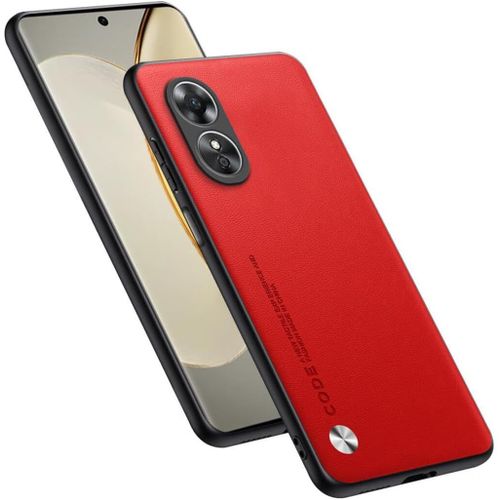 Housse Coque De Protection Conçue Pour Oppo A17 6.56"" , Style Simili Cuir - Rouge