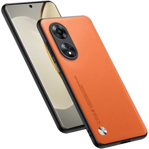 Housse Coque De Protection Conçue Pour Oppo A78 5g 6.56"" , Style Simili Cuir - Orange
