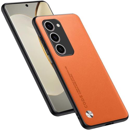 Housse Coque De Protection Conçue Pour Samsung Galaxy S23 Fe 6.4"" , Style Simili Cuir - Orange