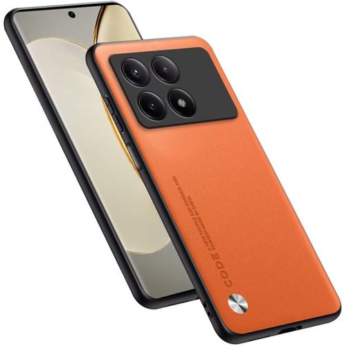 Housse Coque De Protection Conçue Pour Poco F6 Pro 6.67"" , Style Simili Cuir - Orange