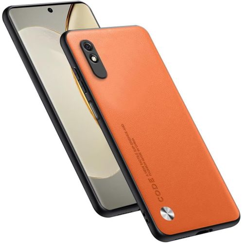 Housse Coque De Protection Conçue Pour Redmi 9a / Redmi 9at 6.53"" , Style Simili Cuir - Orange