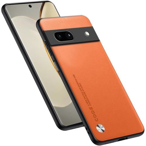 Housse Coque De Protection Conçue Pour Google Pixel 7a 6.1"" , Style Simili Cuir - Orange