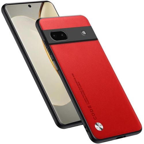 Housse Coque De Protection Conçue Pour Google Pixel 6a 6.1"" , Style Simili Cuir - Rouge