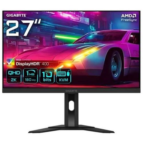 GIGABYTE M27QA 27" Moniteur gaming (Noir, 2x HDMI, DisplayPort, 3x USB-A, 1x USB-C, 180 Hz)