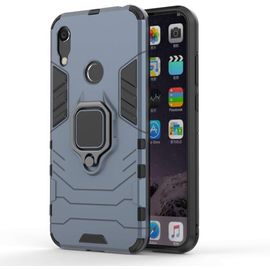 Coque Pour Huawei Y6s Avec Rotatif À 360 Degrés Bague Anneau, Etui Hybride Robuste Avec Support Magnétique Car Mount Fonction, Silicone Tpu+Pc Double Couche Housse. Bleu