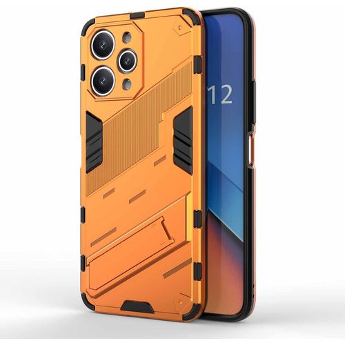 Coque Pour Xiaomi Redmi 12 4g, Étui 360°Antichoc Anti-Scratch Pc Arrière + Protecteur Intérieur En Tpu Résistant Aux Chocs + Parenthèse Pliable Housse. Orange