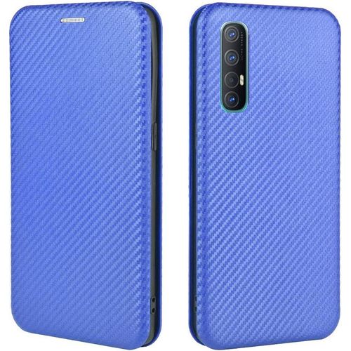 Coque Pour Oppo Find X2 Neo Magnétique Portefeuille Etui Antichoc Antiscratch Pc Panneau+Protecteur Intérieur En Tpu Aux Chocs Housse Avec Carte Fentes Anneau Stand. Bleu