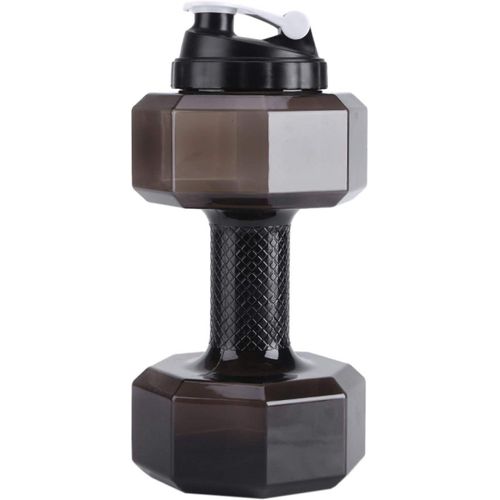 Lbgwp60 Boîteille D'eau De Sport,Tasse D'entraînement De Gymnastique De Remise En Forme D'haltère De Grande Capacité De 2,2 L,Petg Écologique,Couvercle Anti-Fuites À Dessus Rabattable,5(Noir)