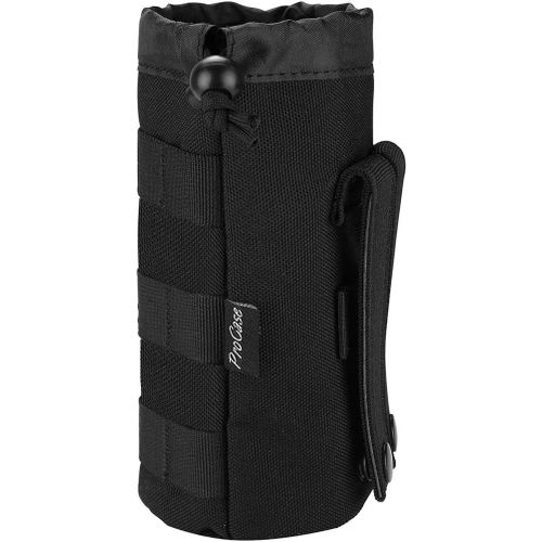 Lbgwp60 Poches De Sac À Dos De Randonnée Pour Bouteille D¿Eau,Porte-Bouteille Tactique Militaire Avec Cordon Supérieur Et Fond En Filet,Poche Portable Pour Le Camping Et Les Voyages-Noir