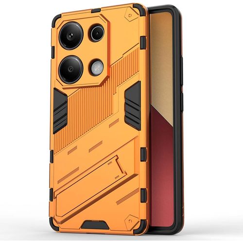 Coque Pour Xiaomi Redmi Note 13 Pro 4g / Poco M6 Pro 4g, Étui 360°Antichoc Anti-Scratch Pc Arrière + Protecteur Intérieur En Tpu Résistant Aux Chocs + Parenthèse Pliable Housse. Orange