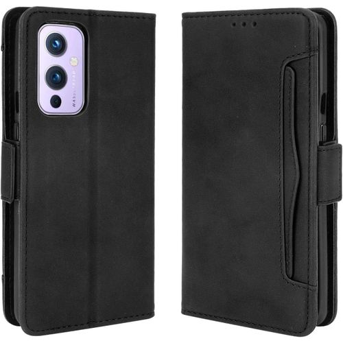 Coque Oneplus 9,Housse En Pu Cuir De Haute Qualité Avec Emplacements De Cartes Flip Etui Pour Oneplus 9 Noir