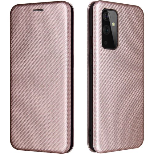 Coque Oneplus 9,Housse Rigide En Fibre De Carbone Antichoc Flip Etui Pour Oneplus 9 Rose