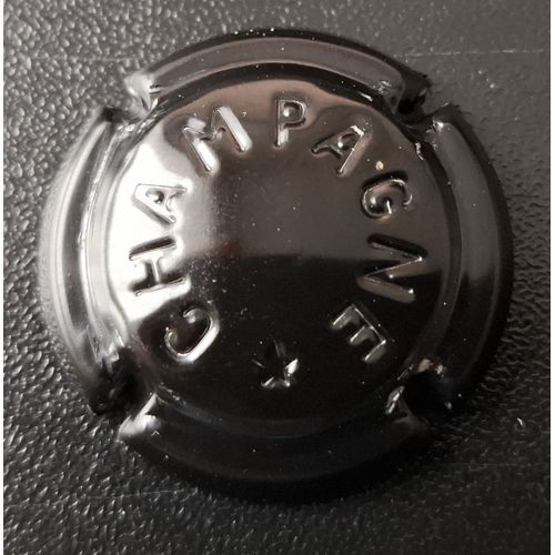 Capsule De Champagne Générique Noire Estampée En Creux Étoile Pointe En Haut