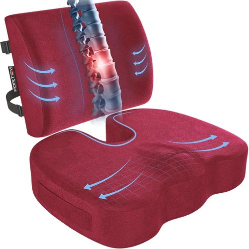 Gouts Et Couleurscoussin Chaise, Coussin Lombaire, Coussin Lombaire Chaise Bureau, Coussin Memoire Forme, Antidérapant Pour Assise Et Dossier De Jeu, Coussin De Siège De Voiture, Coussin Lombaire Voi