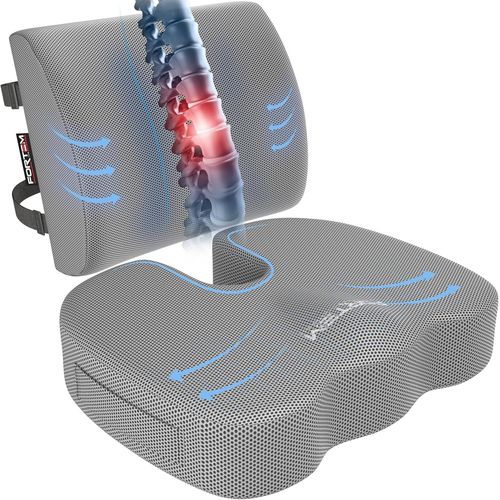 Gouts Et Couleurscoussin Chaise, Coussin Lombaire, Coussin Lombaire Chaise Bureau, Coussin Memoire Forme, Antidérapant Pour Assise Et Dossier De Jeu, Coussin De Siège De Voiture, Coussin Lombaire Voi
