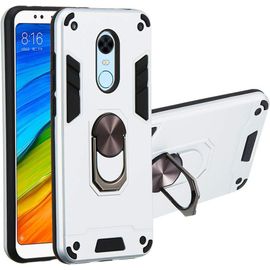 Coque Pour Xiaomi Redmi 5 Plus, Dur Pc Etui 360°Ring Stand Pour Support Voiture Magnetique Souple Tpu Frontière Antichoc 2 En 1 Hybrid Housse Etui Protection Cover Case