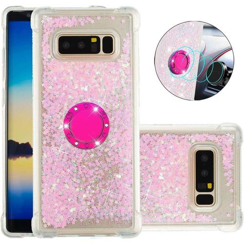 Étui Coque Pour Samsung Galaxy Note 8, Silicone Paillette Brillante Bling Glitter Bumper Transparent Coque Gel Tpu Souple Housse Avec Support Bague