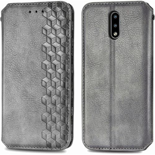 Coque Pour Nokia 2.3 En Cuir Synthétique Couleur Unie Magnétique Fonction Support Coque De Protection Pour Nokia 2.3 62"" Gris