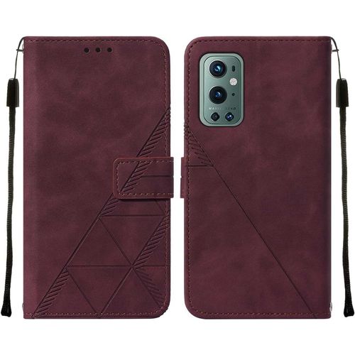 Coque Oneplus 9 Prohousse Premium Cuir Pu Etui Emplacement Carte Support Flip Portefeuille Étui Oneplus 9 Pro 6.7"" Vin Rouge