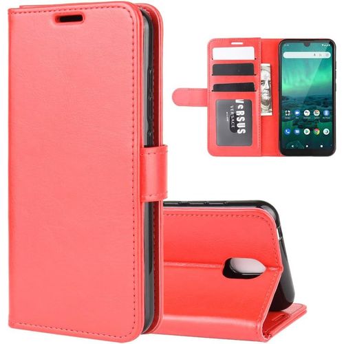 Nokia 1.3 Coque, Xuneda Flip Coque Housse Pu Étui En Cuir Avec Fentes De Cartes Etui Case Cover Pour Nokia 1.3 Smartphone Rouge