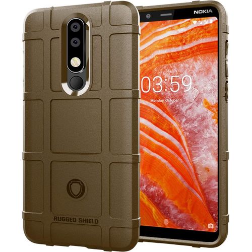 Nokia 3.1 Plus Eu Coque, Armure Housse Anti-Chute Etui Tpu Silicone Coque Résistant Case Cover Pour Nokia 3.1 Plus Eu Smartphone Marron