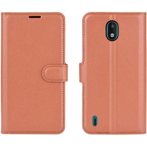 Coque Pour Nokia 1.3, Flip Case Cuir Pu Premium Housse Portefeuille Étui De Bumper À Clapet Case Cover Pour Nokia 1.3 Smartphone Marron
