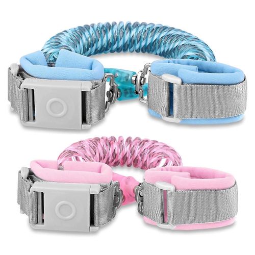 Lien De Poignet Anti-Perte Avec Serrure À Induction Magnétique 2 Pack (4,92 Pieds Rose + 8,2 Pieds Bleu) Laisse De Poignet Pour Tout-Petit Pour Enfants Harnais De Sécurité Pour Enfant Avec St Réfléchissant