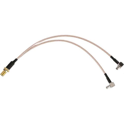 8 pouces SMA Femelle à Y type 2 X TS9 Angle Mâle Connecteur Splitter Combiner Câble, or et argent