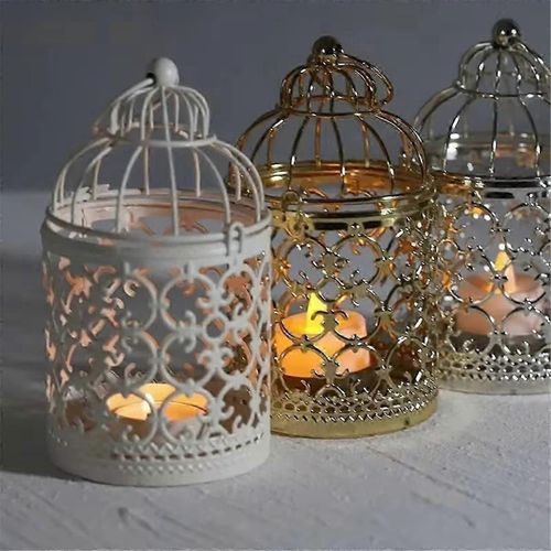 Beiou Décoration Lanterne Marocaine Taihua Chandelier Décoration à l¿ancienne Argent + Or