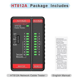 Habotest Ht812a Testeur de câble réseau Testeur de câble Rj11 Rj45 Testeur à double usage Affichage d¿état LED Nc / hdmi Repair
