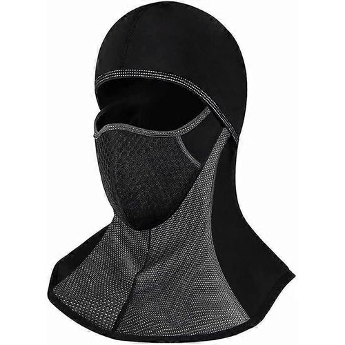 Cagoule Masque Visage Noir Avec Zip Pour Moto Moto Cyclisme Hiver Masques Complets Polaire Thermique Pour Hommes Femmes
