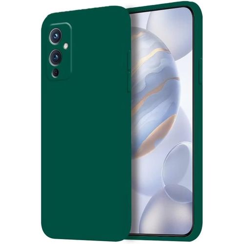 Coque Pour Oneplus 9 Protection Étui, 6.55"" Inches Liquide Tpu Silicone Case Anti Rayures Ultra Mince Souple Cover En Silicone Vert Foncé