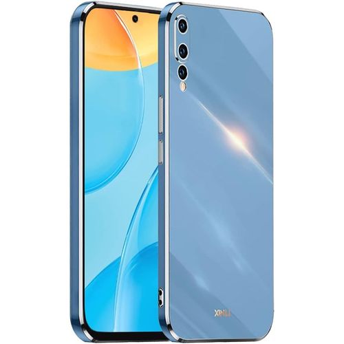 Coque Pour Huawei P20 5.8"" Inches , Étui En Tpu Souple En Silicone, Design De Cadre De Galvanoplastie - Bleu Marine