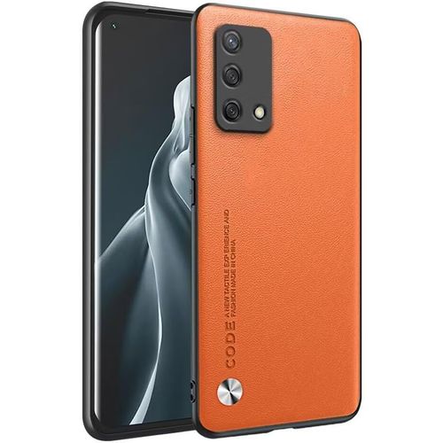 Coque De Pour Oppo A74 4g 6.43"" Inches Étui De Téléphone Professionnel En Cuir, Orange