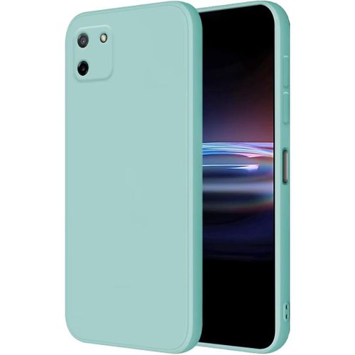 Coque Pour Realme C11 2020 Protection Étui, 6.5"" Inches Liquide Tpu Silicone Case Anti Rayures Ultra Mince Souple Cover En Silicone Cyan Clair
