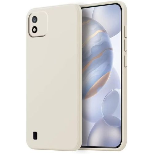Coque Pour Realme C11 2021 Protection Étui, 6.52"" Inches Liquide Tpu Silicone Case Anti Rayures Ultra Mince Souple Cover En Silicone Blanc Antique